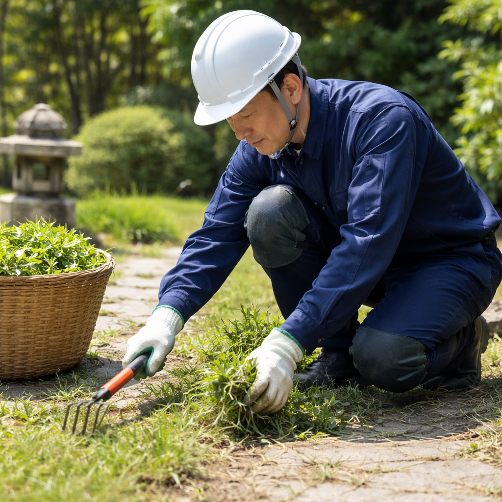 除草作業サービスの作業風景