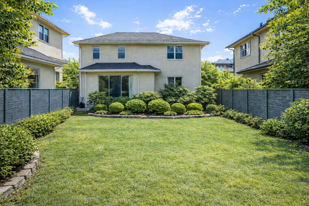 庭木伐採作業後の様子　大きな木を撤去し庭を整えた住宅の庭